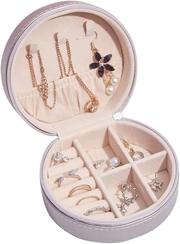 Jewelry Box Jewelry Organizer Small Travel Jewelry Organiser Cases Jewelry Storage Box for Necklace,Earrings,Rings,Bracelet. Jewelry Case WomenGrey