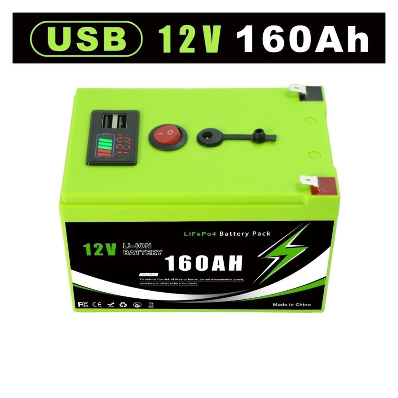 Batteria al litio LiFePO4 da 12,6 V 160 Ah/180 Ah/200 Ah