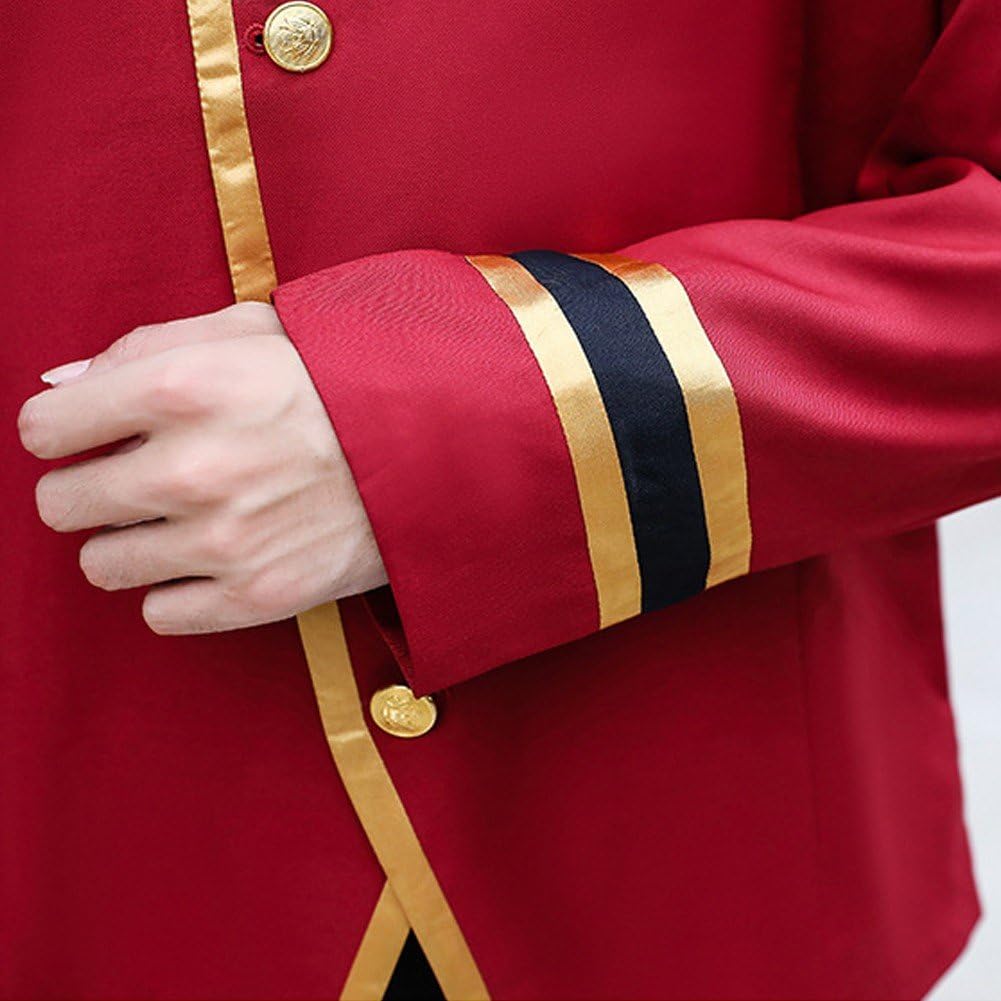 Uniforme De Portier D'hôtel avec Chapeau, Uniforme Rouge Professionnel D'hôtel, Tenue De Réceptionniste, Serveur, Chauffeur, Uniforme De Service À Manches Longues
