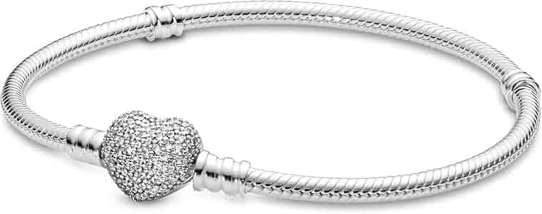 Pandora シルバー ハートブレスレット 限定 新品未使用】PANDORA シルバーハート ブレスレット サイズ