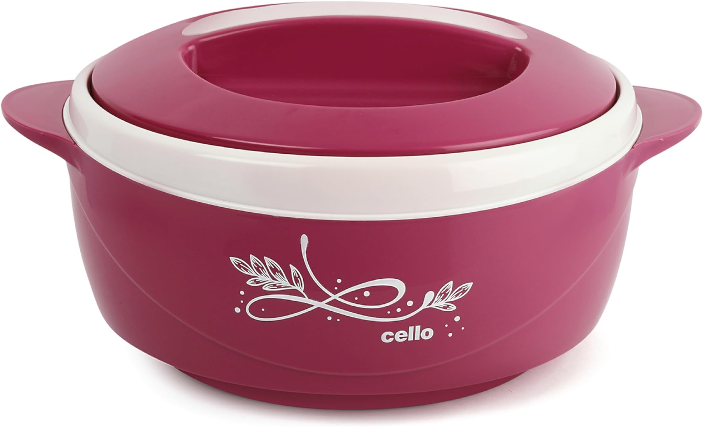 Cello Sapphire Insulated Inner Steel Casserole for Roti, 1250ml, Pink | Hot Box for Kitchen | Hot Pot for Home | Chapati Box | Locks in The Cold & Heat for Long | Serving Bowl with Lid