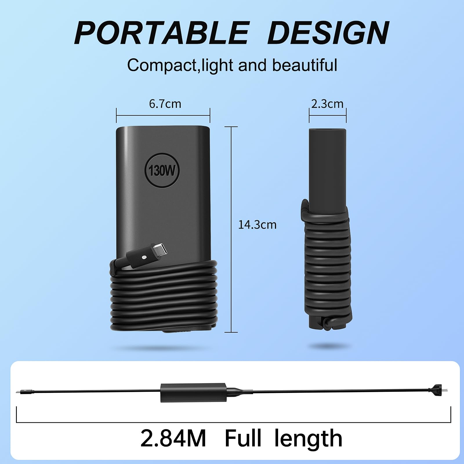 130W USB C Netzteil Ladekabel für Dell XPS 15 2in1 9575 9500 9510 9520 9530 XPS 17 9700 9710 9720 9730 Precision 5530 5550 5560 5570 5750 5760 5770 3560 3550 3551 Latitude 7410 5420 5520 Ladegerät