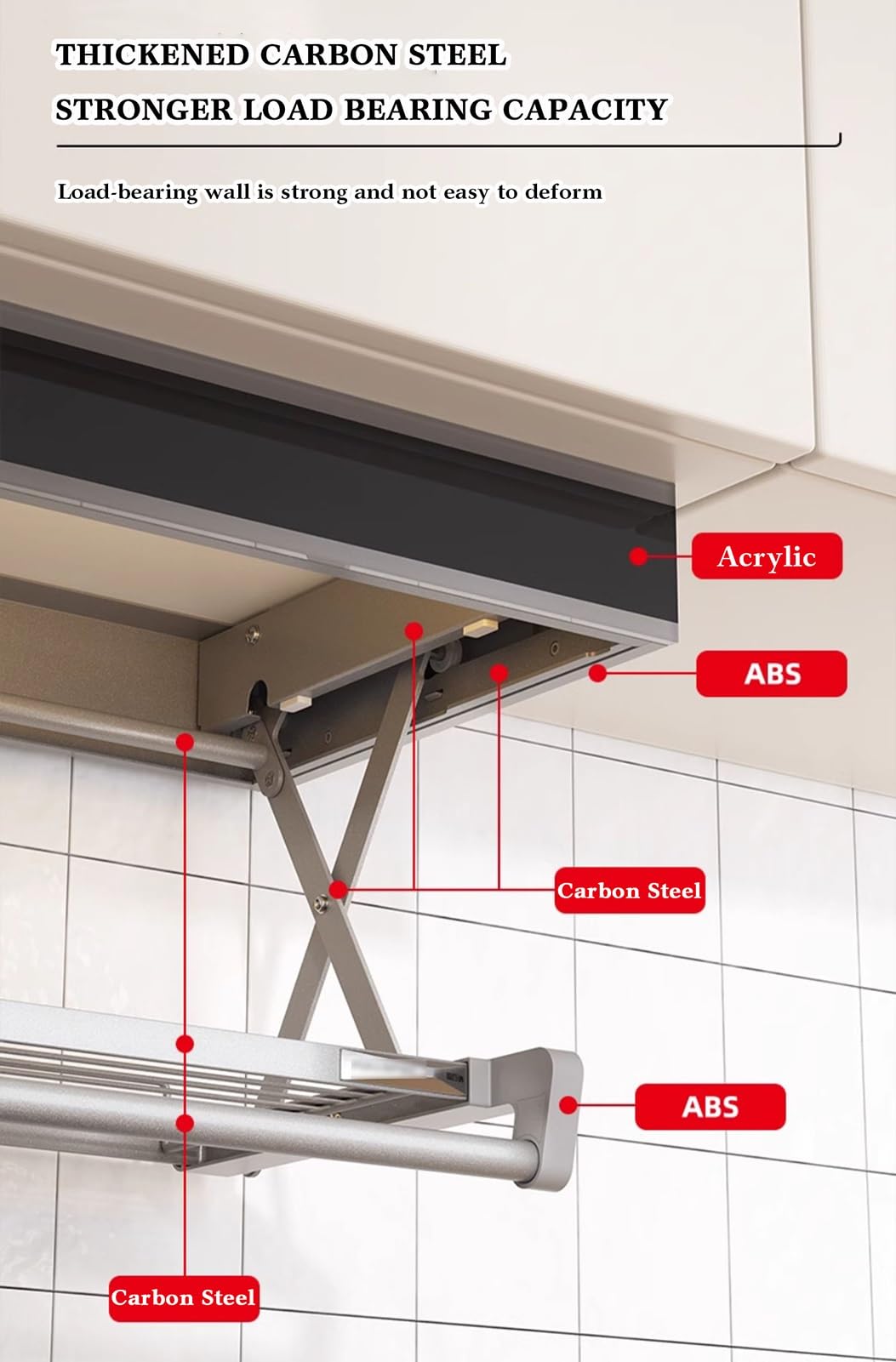 Organisateur de cuisine Organiseur de cuisine pliable et rétractable, étagère de rangement rétractable, étagère flottante en acier au carbone, gain de place, pour armoire à café, garde-manger, placard