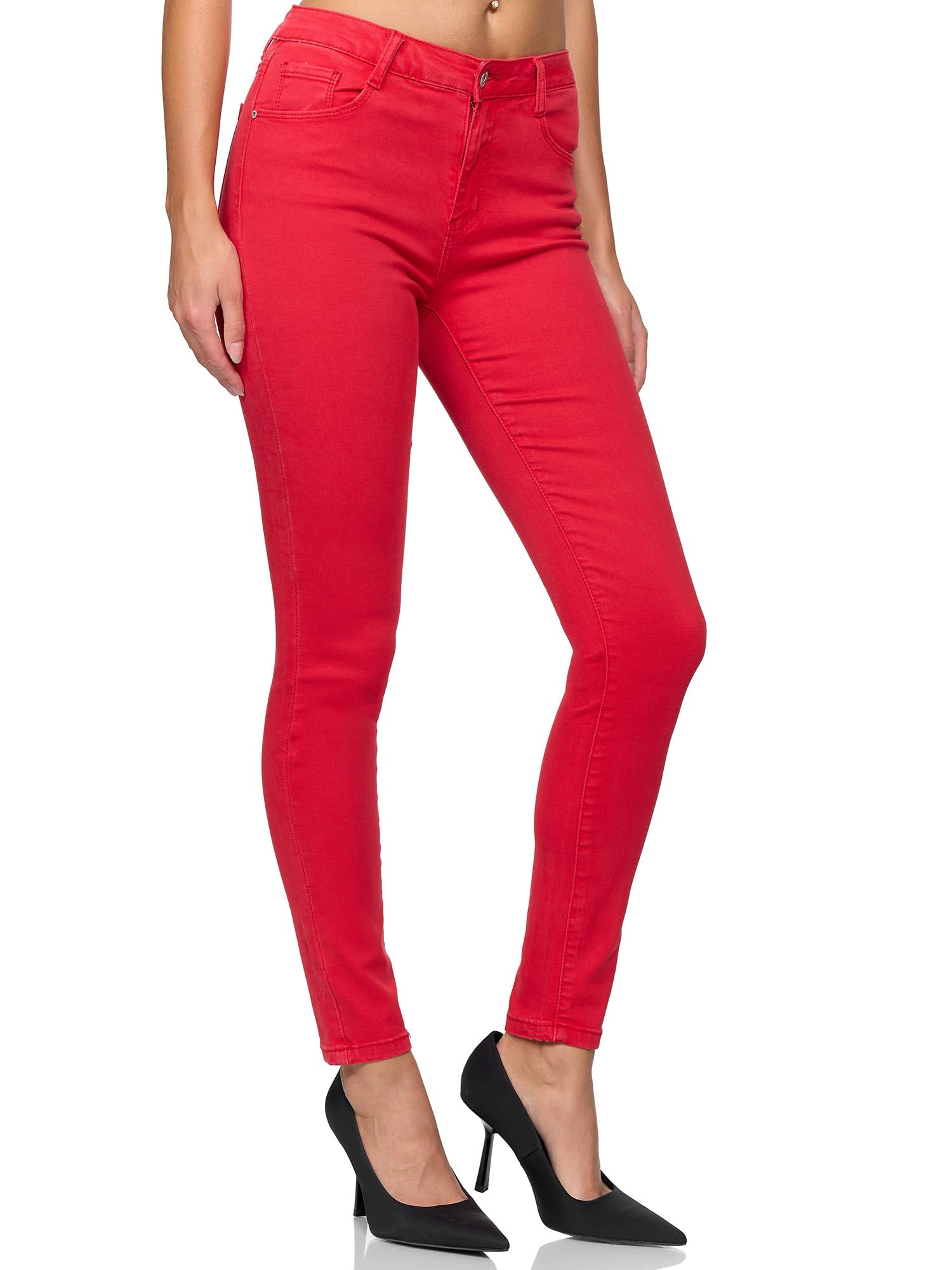 Elara Pantalon Femmes Elastique Jeans Skinny Chunkyrayan