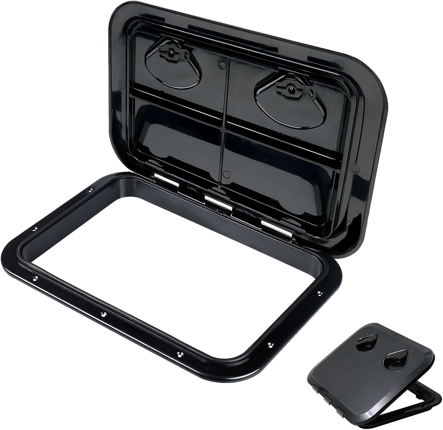 Xhorse Boat Hatch 17.32"*12.40" Deck Access Hatch, Rectangle Marine Boat Hatch,Boat Storage Hatch Cover for Jon Boat, Bass Boat(Black)