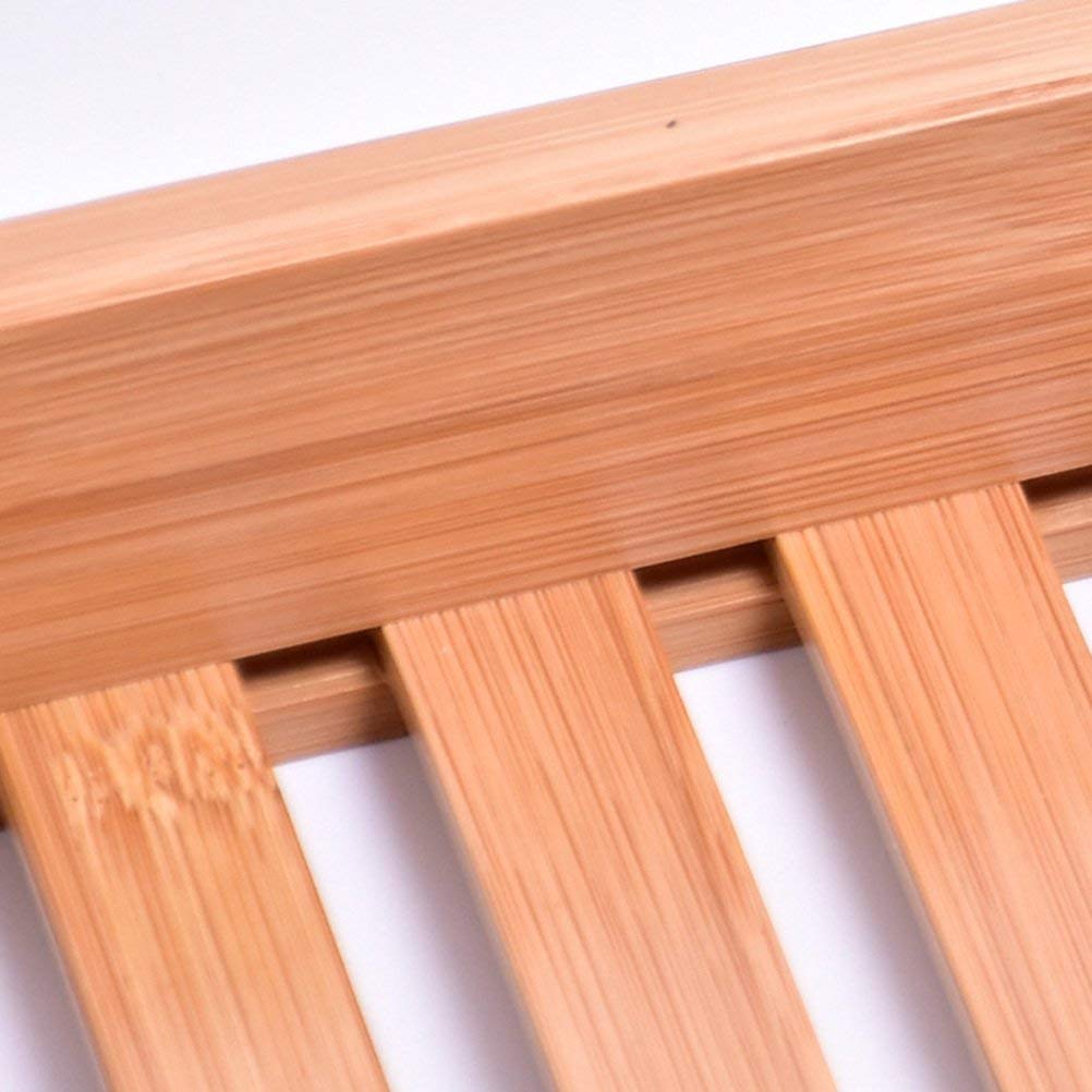Bandeja de madera de bambú natural para bañera con rieles, ideal para organizador de ducha para baño