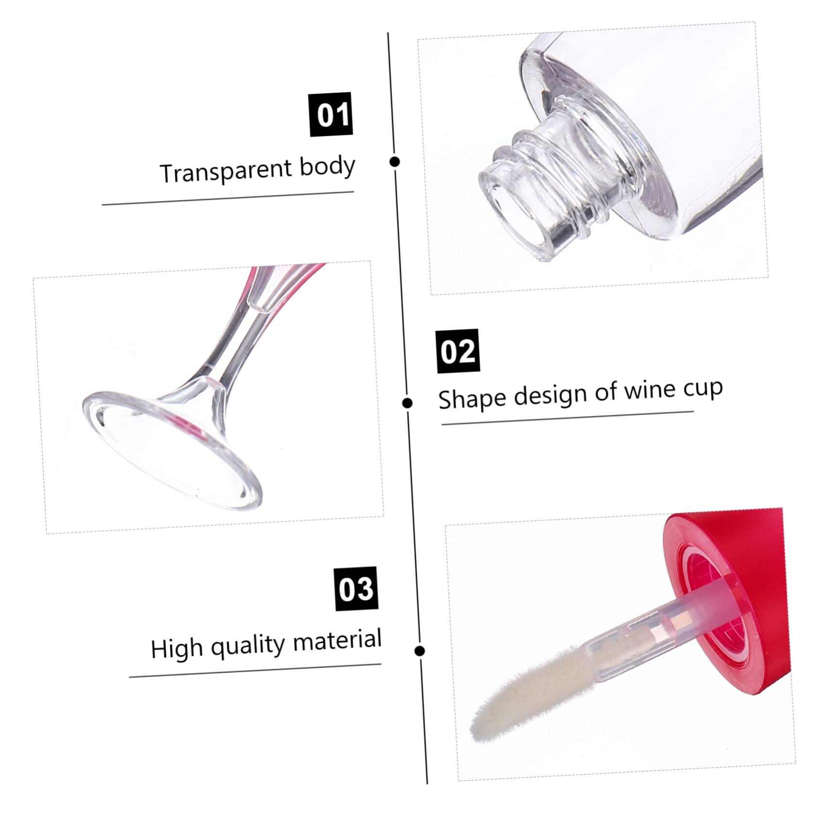 FRCOLOR 36stücke Wiederverwendbare Lip Gloss Röhrchen Im Weinglas-design Behälter Für Lippenpflege Und Kosmetik Für -proben Und