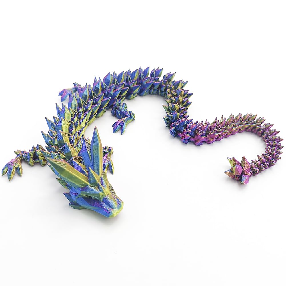 3D Emulated Dragon,Articulated Crystal Dragon,Home Office Decor Executive Desk Toys,Fidget Toys 3D Dragons Aquarium Decoration,Flexible Articulated Dragons Gifts For Adults And Kids