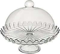 BOLEIRA DE VIDRO PÉTALAS DE JASMIN COM PÉ 24CM