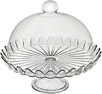 BOLEIRA DE VIDRO PÉTALAS DE JASMIN COM PÉ 24CM