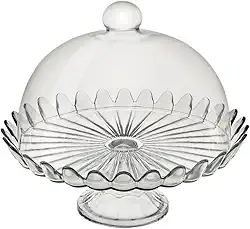 BOLEIRA DE VIDRO PÉTALAS DE JASMIN COM PÉ 24CM