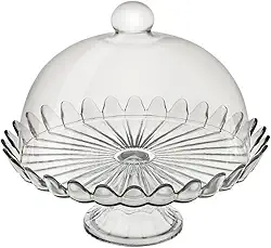 BOLEIRA DE VIDRO PÉTALAS DE JASMIN COM PÉ 24CM