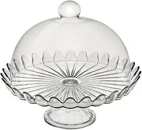 BOLEIRA DE VIDRO PÉTALAS DE JASMIN COM PÉ 24CM