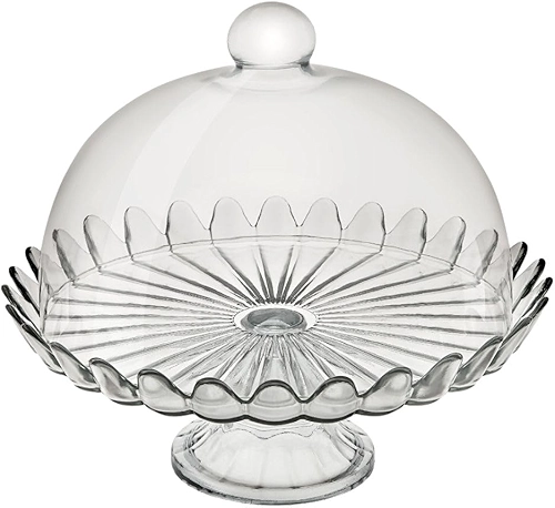 BOLEIRA DE VIDRO PÉTALAS DE JASMIN COM PÉ 24CM