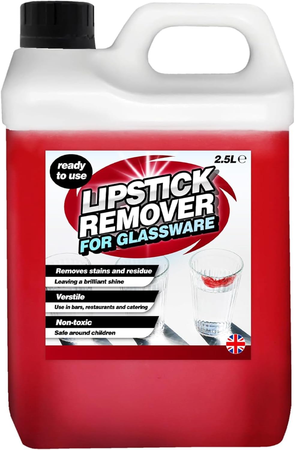 2.5 Litre Ready To Use Versatile Lipstick Remover For Glassware Tackles Through Tough Stains (1)