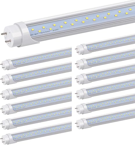 Kihung (12 paquetes de bombillas LED T8 de 4 pies, bombillas tipo B, 24 W, 3120 lúmenes, 6000 K, bombillas fluorescentes blancas de luz diurna de 48 disponible en Yaxa Peru