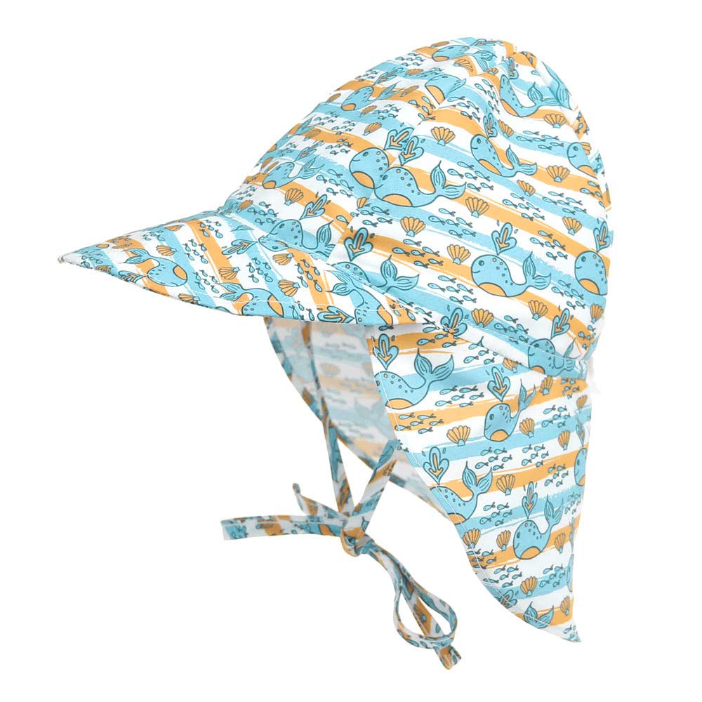 LACOFIA Sombrero de Playa de protección Solar para bebé Gorro de Verano de Solapa Ajustable Super Suave para niños