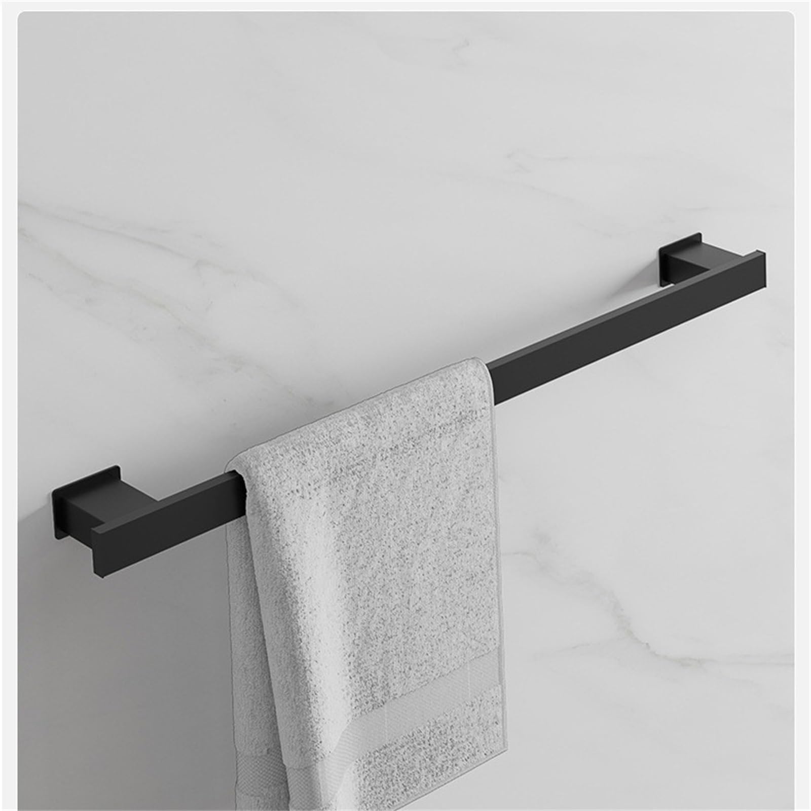 Towel Rail Wall Mounted Bathroom Towel Rack No Punch Wall-mounted Toilet Shelf for Bathroom(Noir,50cm)