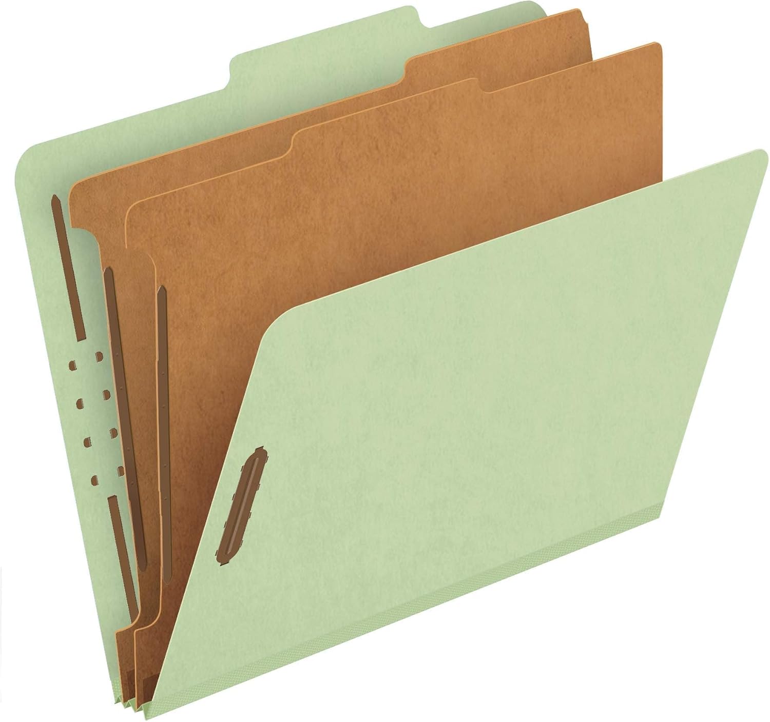 Pendaflex Recycled Classification File Folders, 2 Dividers, 2" Embedded Fasteners, 2/5 Tab Cut, Letter Size, Light Blue, Box of 10 (24030R) image 4