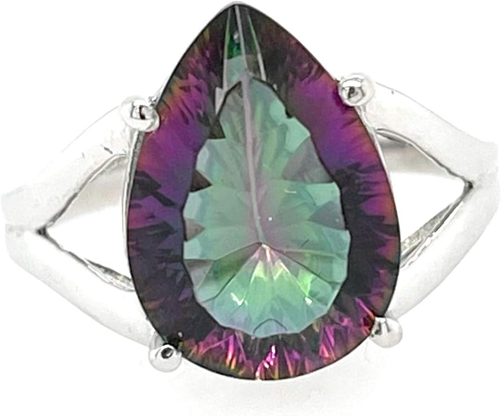 Beautiful 2.5ct Mystic Topaz 925 Solid Sterling Silver Ring Size 5, 6, 7, 8, 9 - Image 7