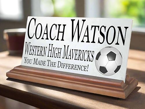 Placa de regalo de entrenador personalizada con premio de agradecimiento al equipo para grandes entrenadores, para escritorio o estante, mármol