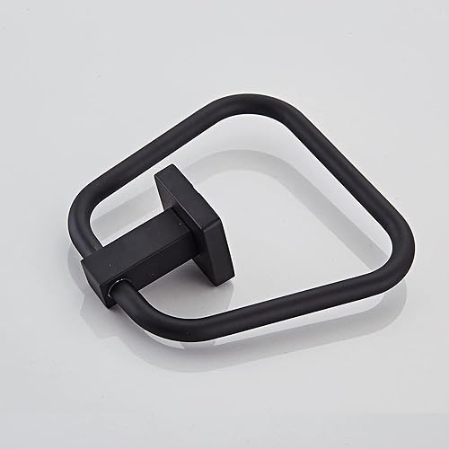 Miniatura 4 de Toallero negro mate para baño, soporte para toallas de baño, soporte de pared de acero inoxidable resistente
