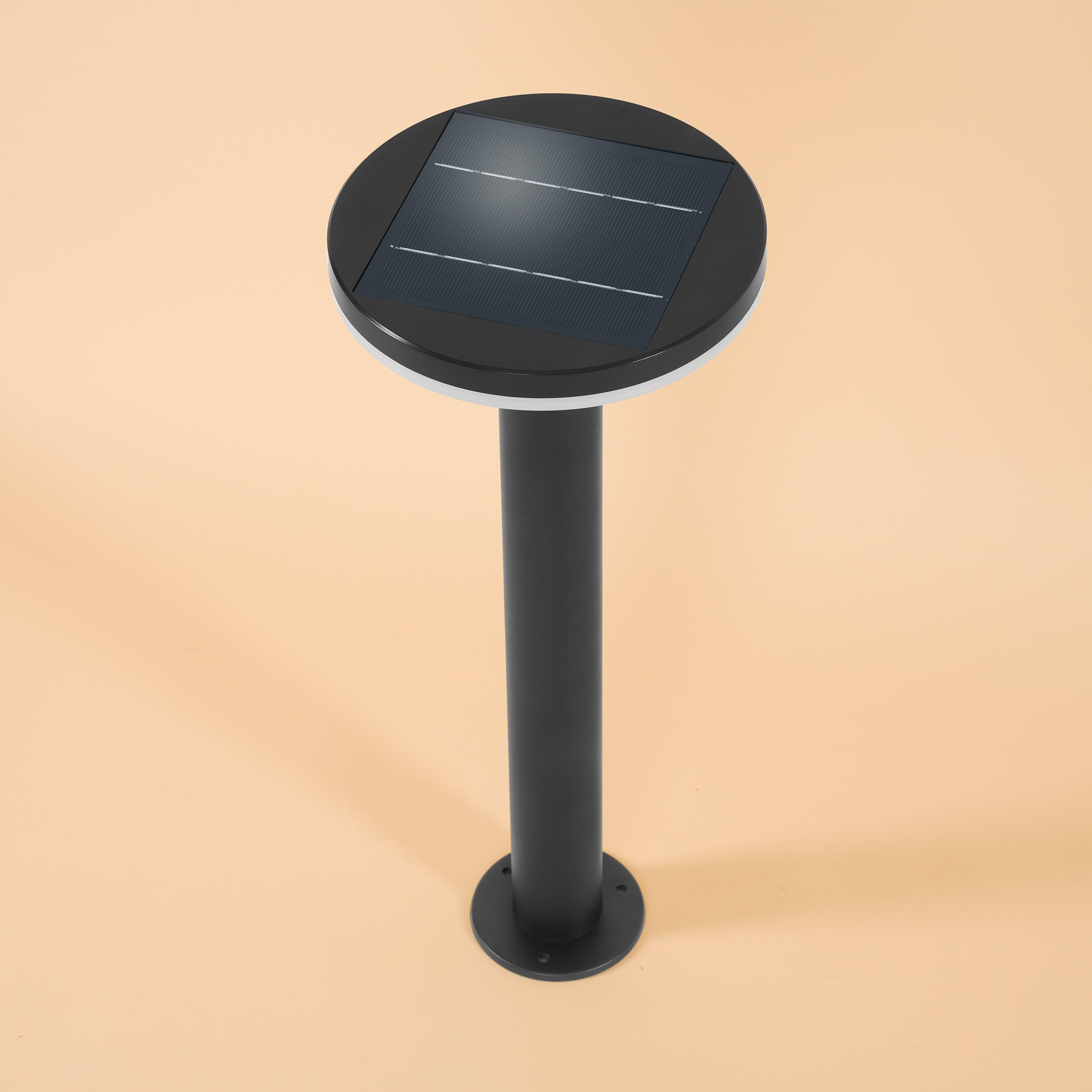 Solaire LED Capteur Borne Lumineuse Arezzo - Couleur de la Lumière 3000K Blanc Chaud - Max. 600 Lm Lichtstrom - D'Autonomie 8 Hauteur - Dimensions 20 X 50 CM - Lampe Lampadaire Détecteur Mouvement