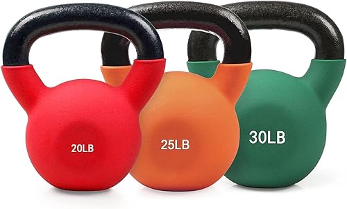 Vista 11 de RitFit Pesa rusa de hierro fundido sólido con revestimiento de neopreno, 5, 10, 15, 20, 25, 30, 35, 40, 45, 50 libras, ideal para entrenamiento