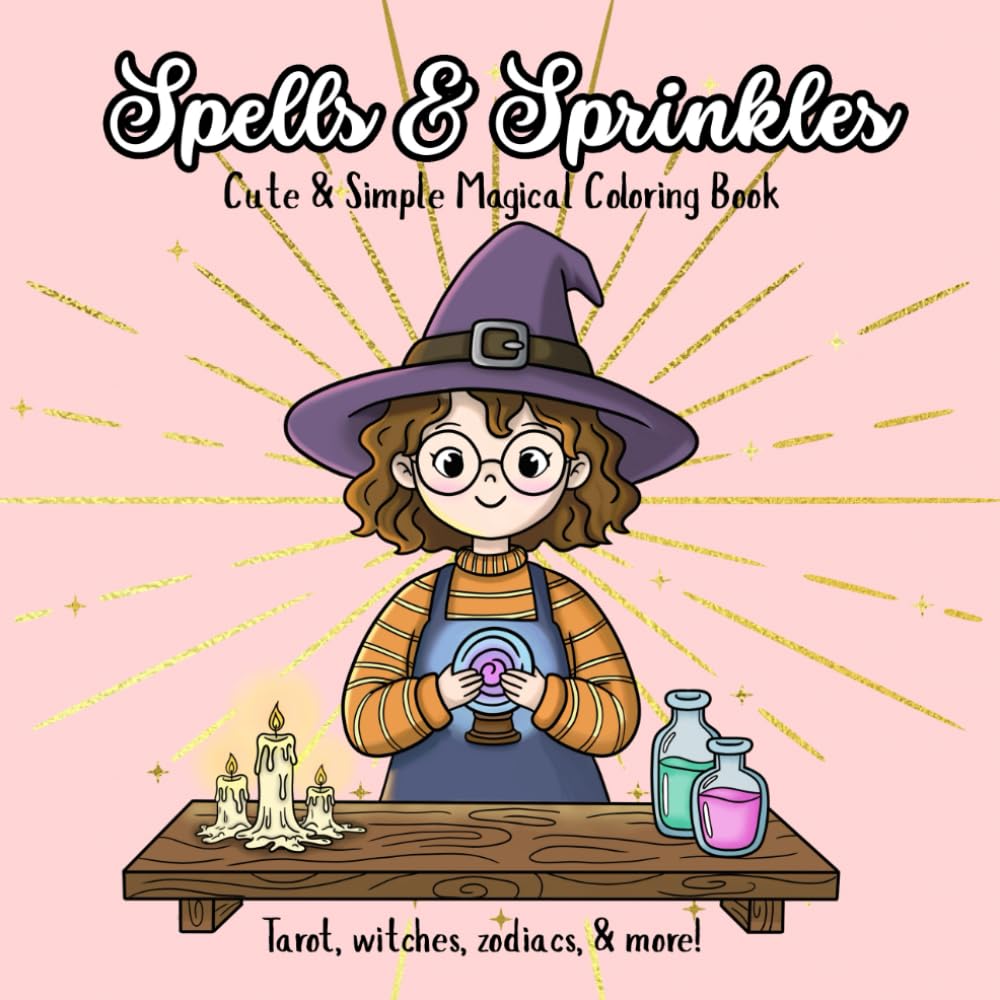 Spells & Sprinkles: Cute & Simple Magical Coloring Book