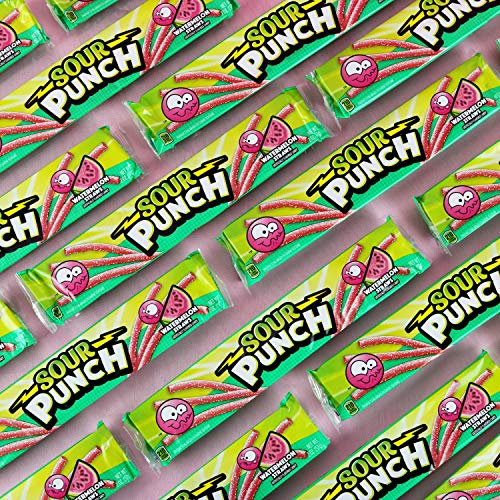 Sour Punch Straws, Watermelon Fruit Flavor, 2oz Tray (24 Pack), Soft & Chewy Candy - image 8