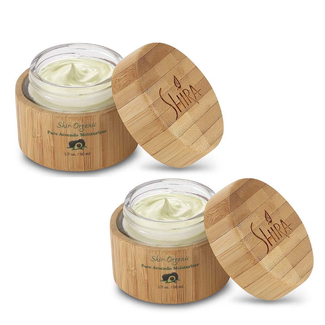 Shir-Organic Avocado Moisturizer With Combination of Vitamins A B D and E For 24 hrs Hydrating And Nourished Skin 50 ml (Pack of 2)