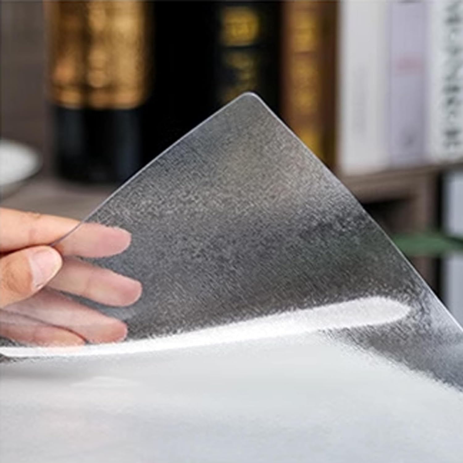 Atwnjkp Frosted Table Cover Protector, 15.75x35.43in/40x90cm 1mm Thick PVC Table Mat Waterproof & Wipeable, Easy Cut to Size Dressing Dining Table Protector Mat for Home Kitchen