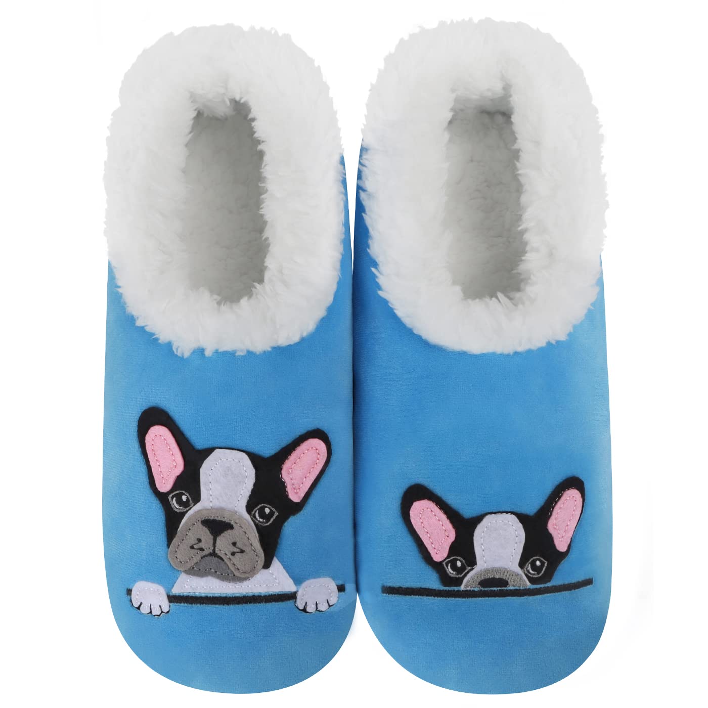 SnooziesWomen's Blue Frenchie Slipper