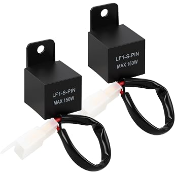 LED Indicator Relay 12 V Motorcycle 2-Pin Universal Moto Flasher Relay Load Independent LF1-S-PIN Max 150 W 12 Volt Flasher Sensor Flashing Frequency Control Relay for Motorcycles Indicators