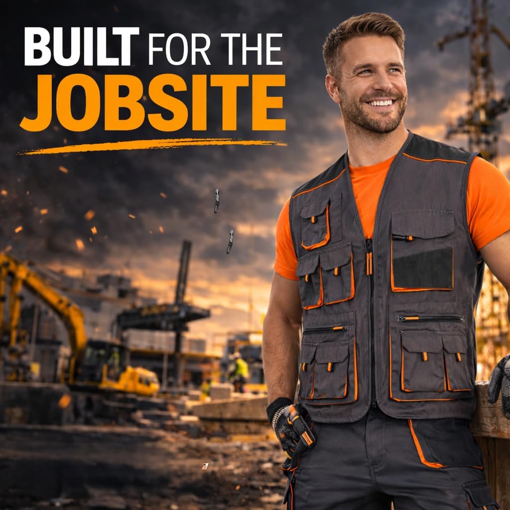 BWOLF ATLAS – Gilet Da Lavoro Uomo Multitasche, Resistente E Pratico