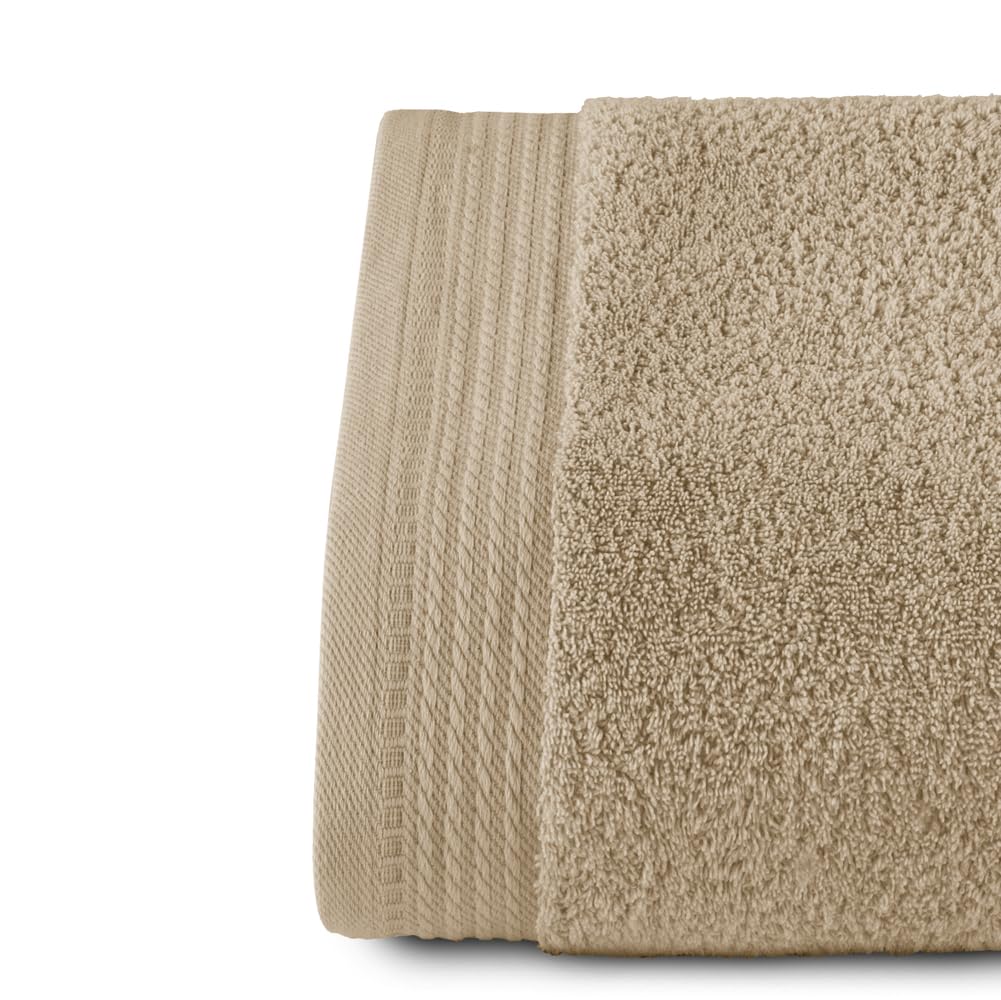 Top Towel - Set of 1 Bath Towel - Bath Towels - 100% Combed Cotton - 600 g/m² - Dimensions 70 x 140 cm, Camel, 1 toalla ducha - Image 2