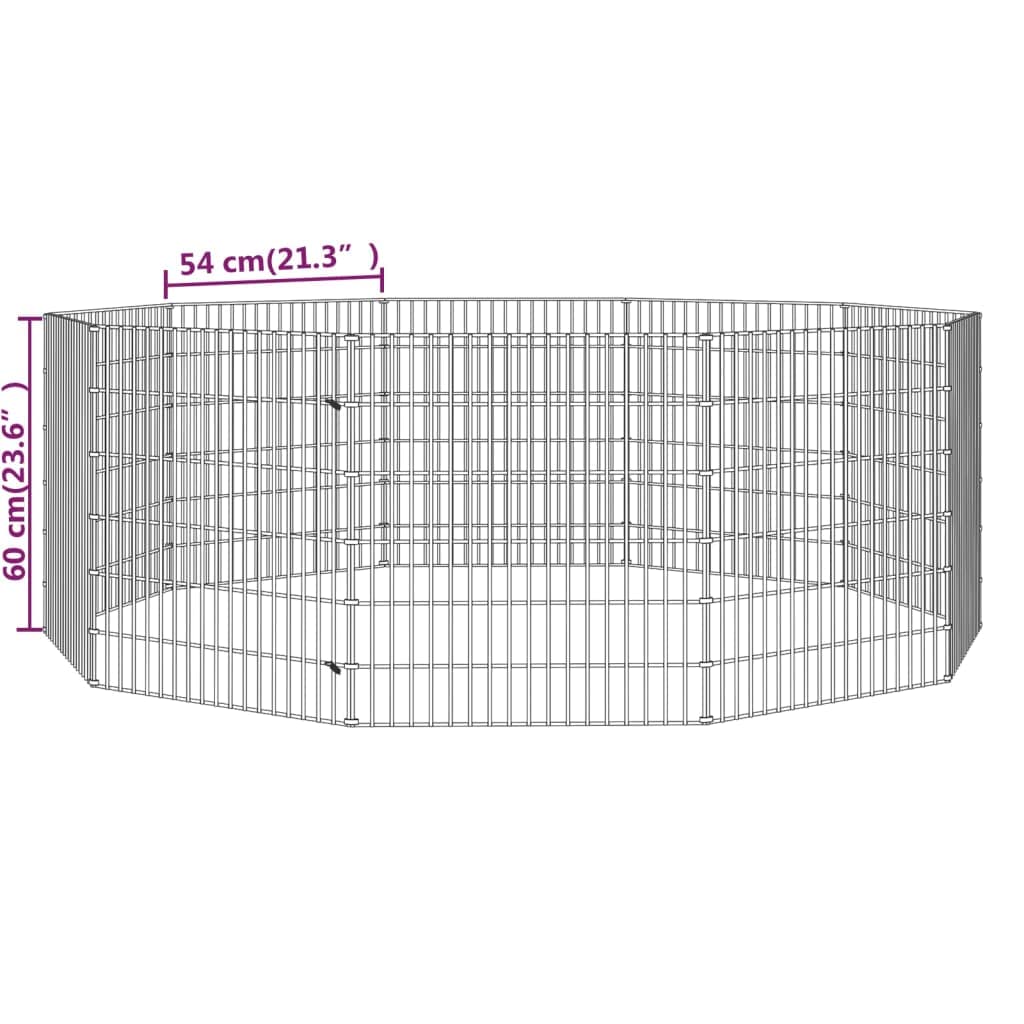 Recinto para mascotas de hierro galvanizado 54 x 60 cm, espacio de juego y descanso seguro para perros y conejos, jaula modular para montar uno mismo
