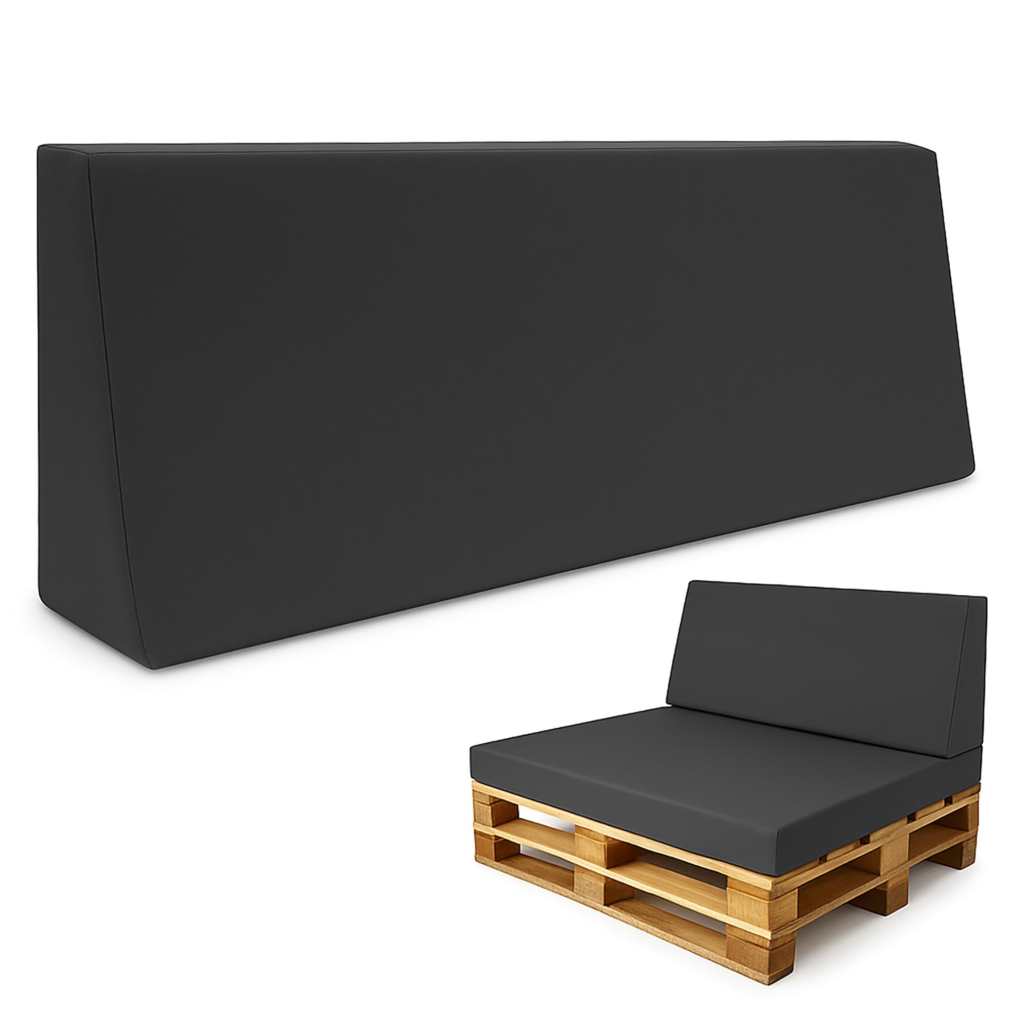 Amazinggirl Cuscini per pallet Schiuma esterno seduta Cuscino per lo schienale 120x40 cm - cuscino grandida per bancali divano panchina da giardino balcone e terrazza Grafite
