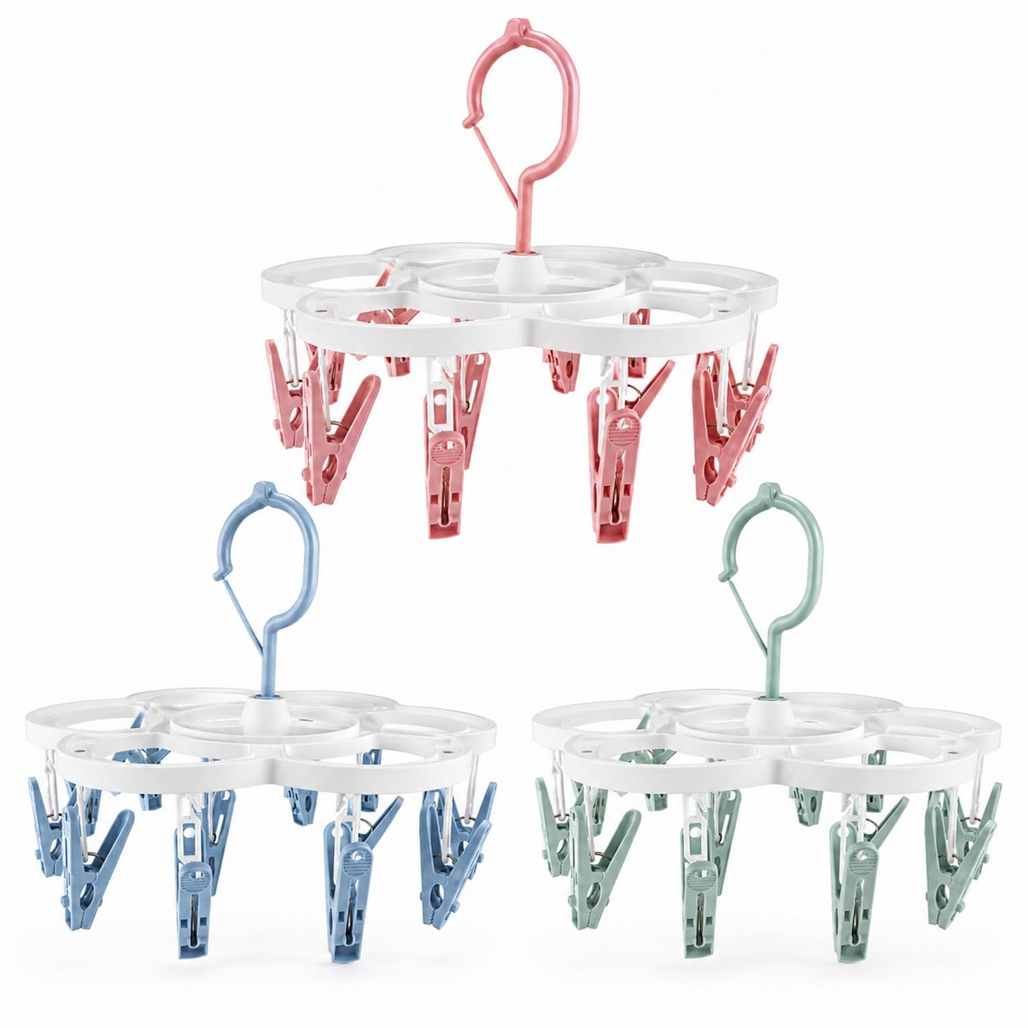 Premium Cloth Drying Hanger with 16 Clips, 360° Portable & Rotatable Foldable Laundry Hanger, Space Saving Clothes Drying Rack for Socks, Baby Clothes & Small Garments-image-38