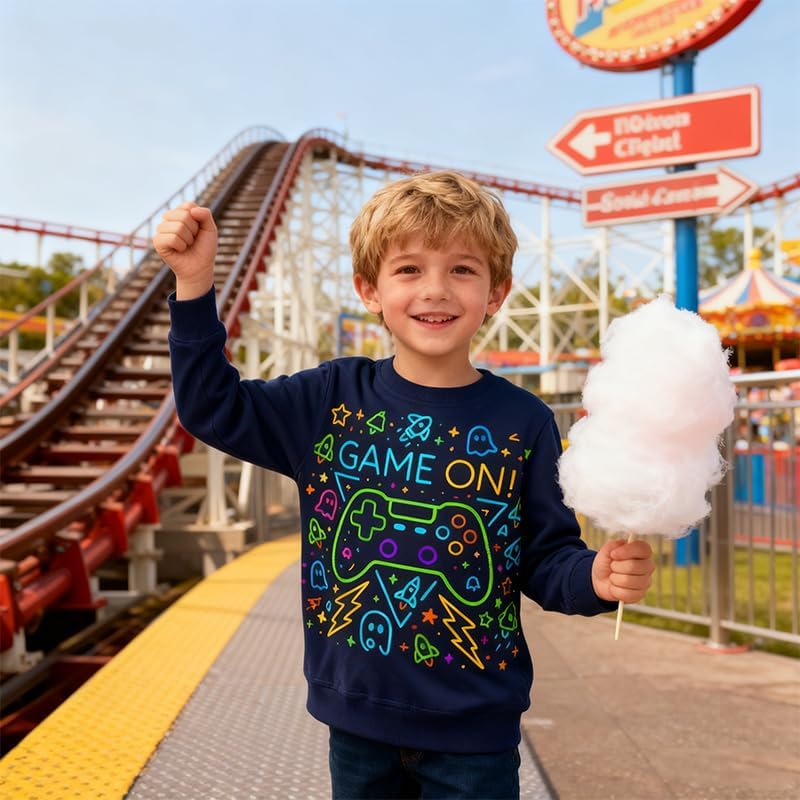 Boys Cotton Crewneck Sweatshirt Size 2-10 Years Toddler Boys Kid Graphic Shirts - Image 3