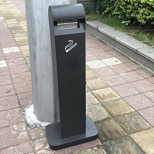 Miniatura 7 de Bote de basura Cenicero vertical al aire libre de acero inoxidable para cigarrillos a tope cenicero cenicero comercial Soporte de piso para fumar