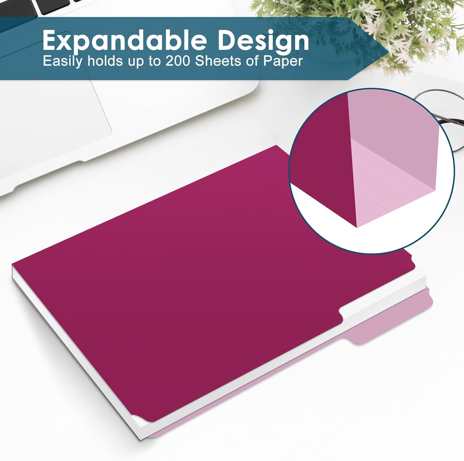 120 Pack Two Tone Color File Folders 8.5 x 11 Inch, 1/3 Cut Tab File Folder Letter Size, Assorted Colors, Teal Violet Gray Navy Burgundy Manila File Folder, School Business Office Folders for Document