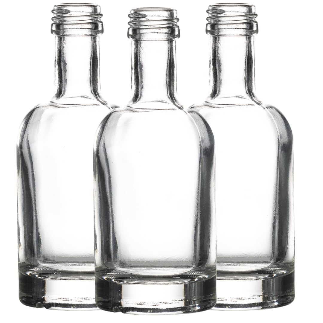 Jars And Bottles Clear Empty 50Ml Glass Shot Bottles | Small Miniature Bottles For Alcohol, Spirits, Liquor | J&B (100)