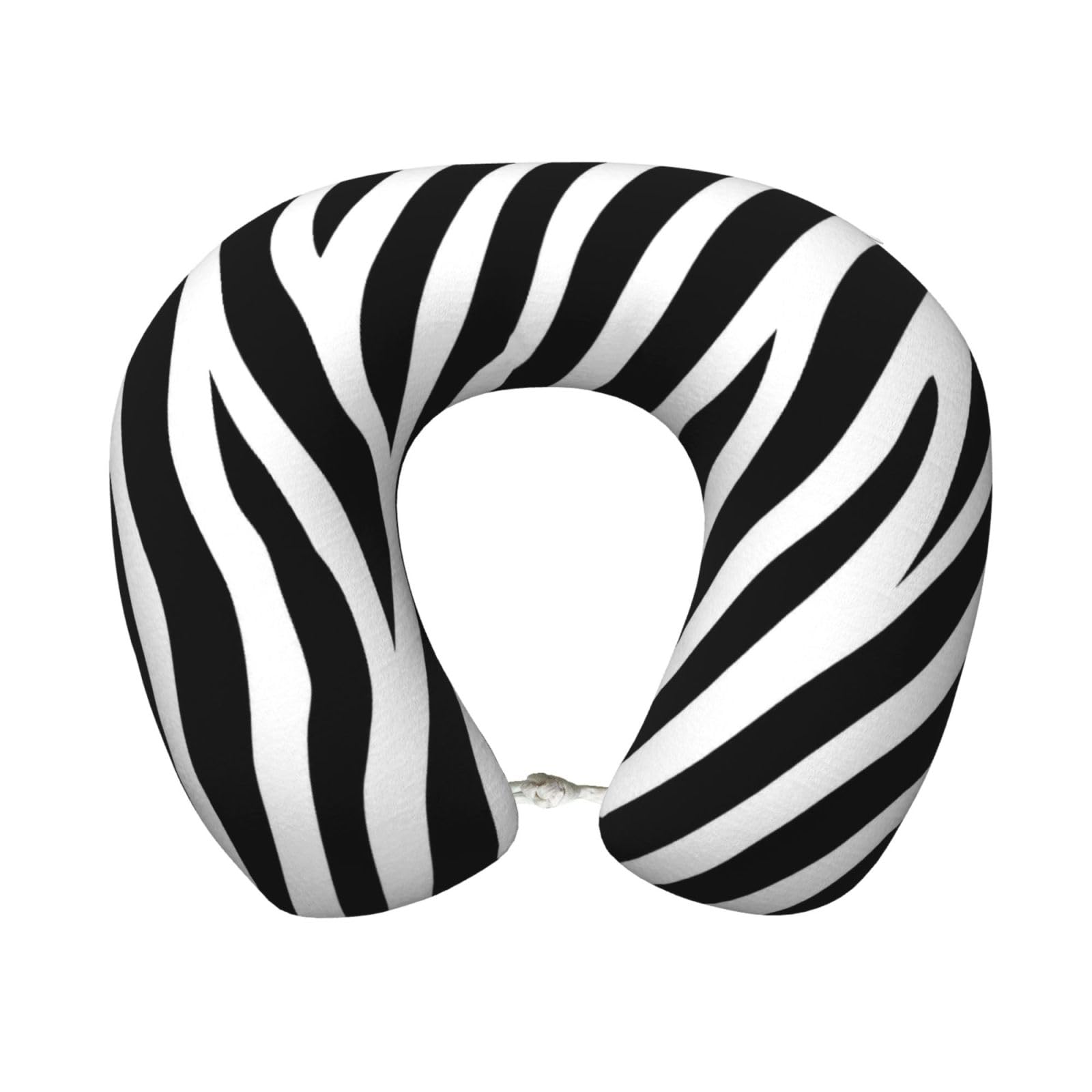 peiyeety Zebra Print Travel Pillow Memory Foam, Portable Neck Pillow for Airplane, Car and Office