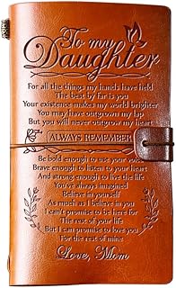 Daughter Gift from Mom, GIFTRRY To My Daughter Leather Journal, 140 Page Refillable Writing Journal, Christmas Birthday Gi...