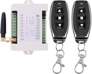 12V - 36V New Custom Wireless Remote Control Switch Secure 2 CH Remote Relay, 433Mhz RF Relay Motor Remote Control Garage Door Remote Opener Transmitter with Receiver