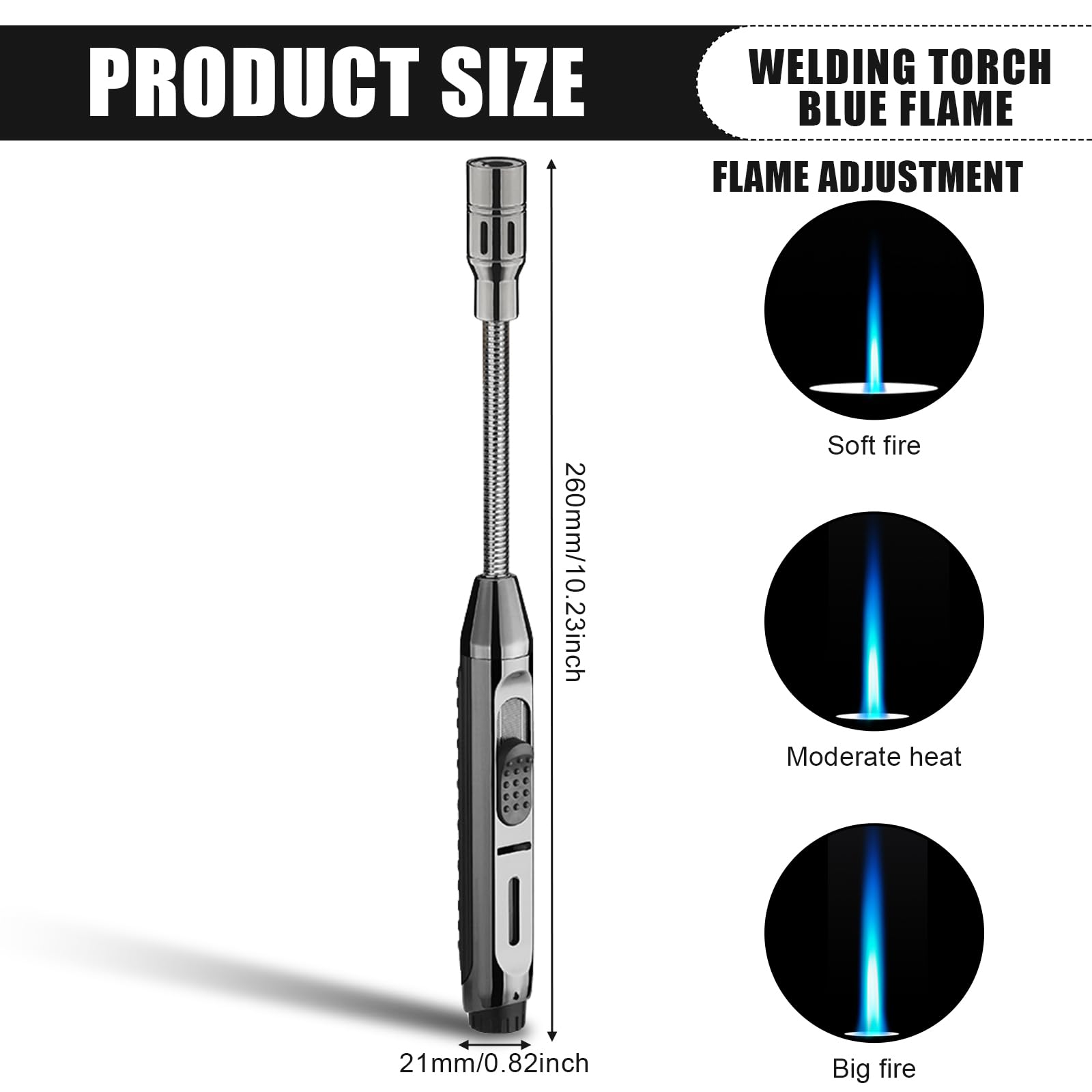 Briquet Long Pour Gaz - Rechargeable, Allume-Gaz Pour Barbecue, Four