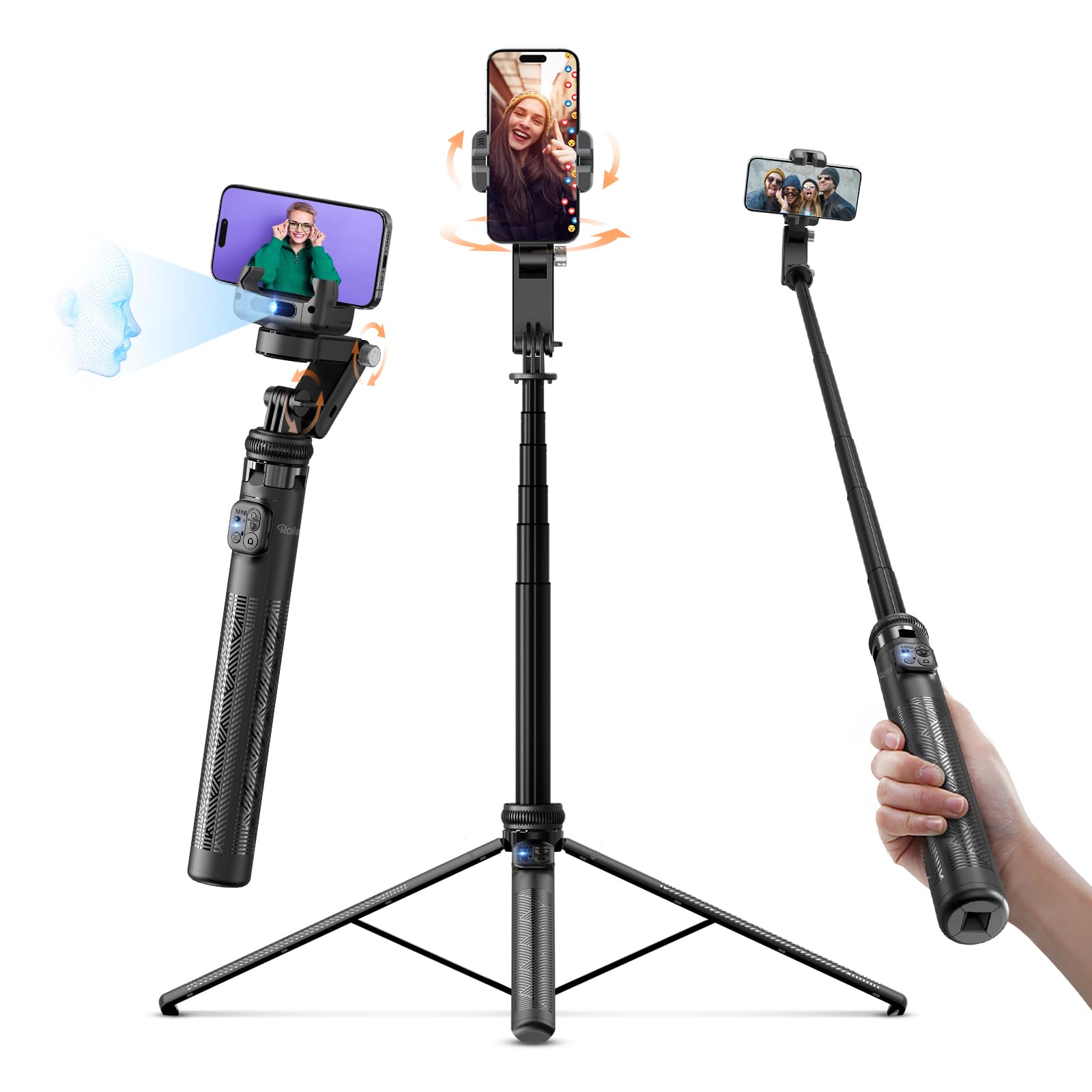 Gimbal Stabilizzatore Per Smartphone Con Luce E Treppiede - Per Video E Vlog - Foto 10