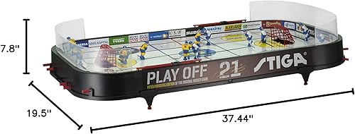 Miniatura 7 de STIGA Table-Top Rod Hockey Game Play Off 21  Classic Ice Hockey Action with Enhanced Features, Easy Assembly, Includes 2 Pucks  Fun for All Ages