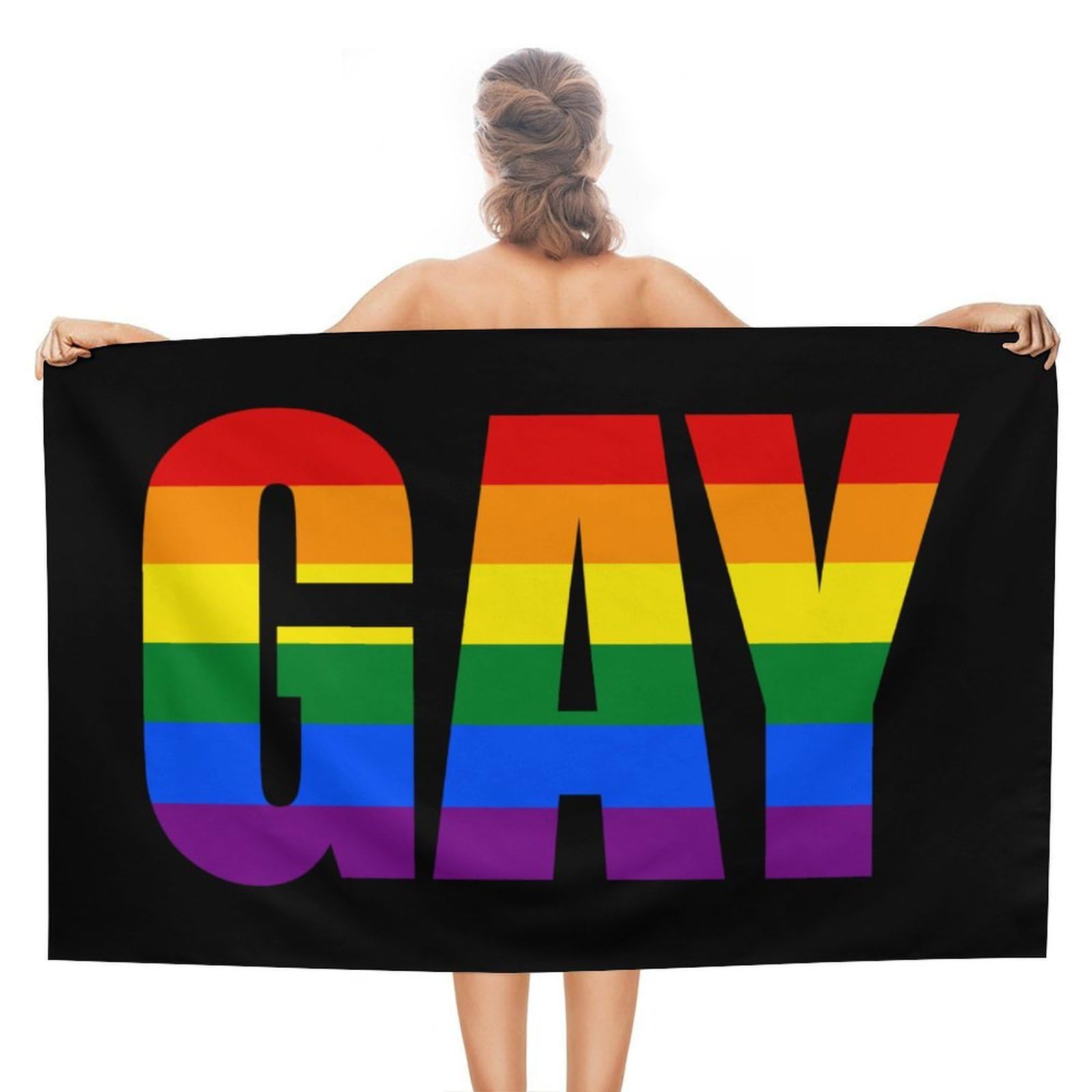 Nclqvjxzkhw Women's Style Gay Prouds-Rainbow Lgbt Beach Towel For Adults Lightweight Bath Towels Swim Travel Gym Sports 130×80Cm
